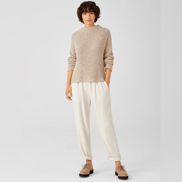 Eileen Fisher Tan (Wheat) Womens Peruvian Organic Cotton Boucle Box-Top Size XXS - Picture 3 of 13